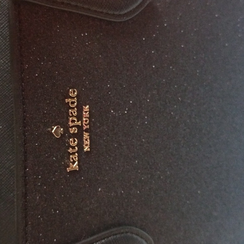 AUTHENTIC KATE SPADE BLACK 🖤 w/ lite shimmer "Glimmer Glitter Matte" - Picture 2 of 8